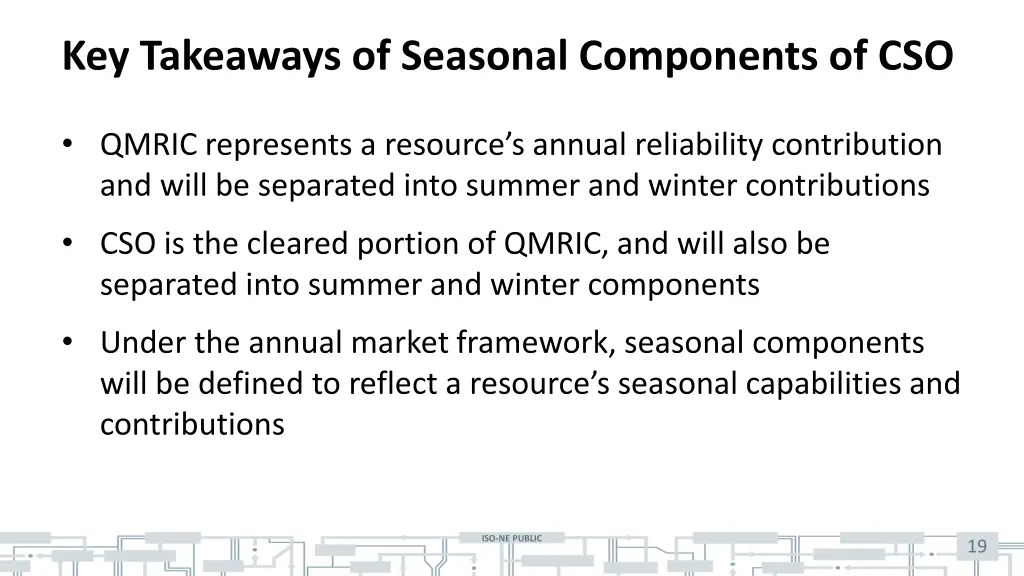 key takeaways of seasonal components of cso