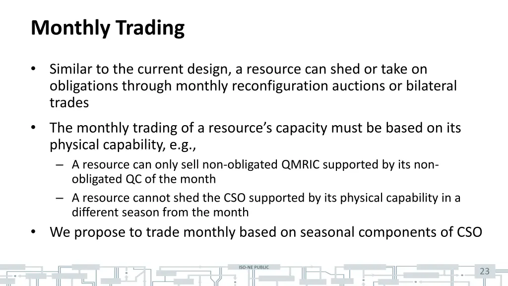 monthly trading