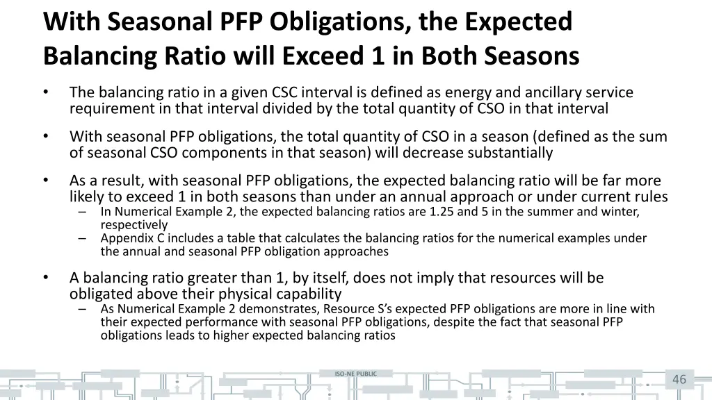 with seasonal pfp obligations the expected