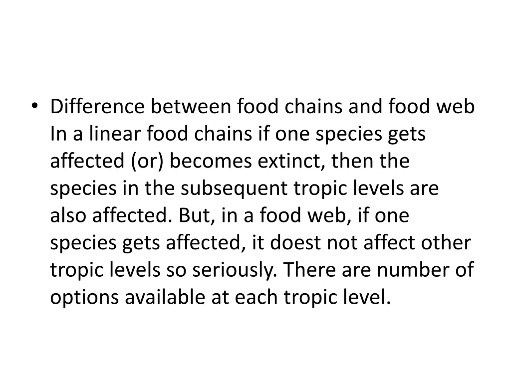 difference between food chains and food