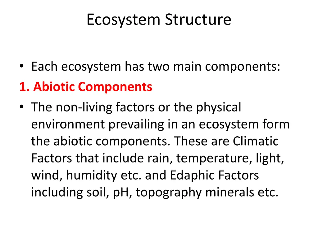 ecosystem structure