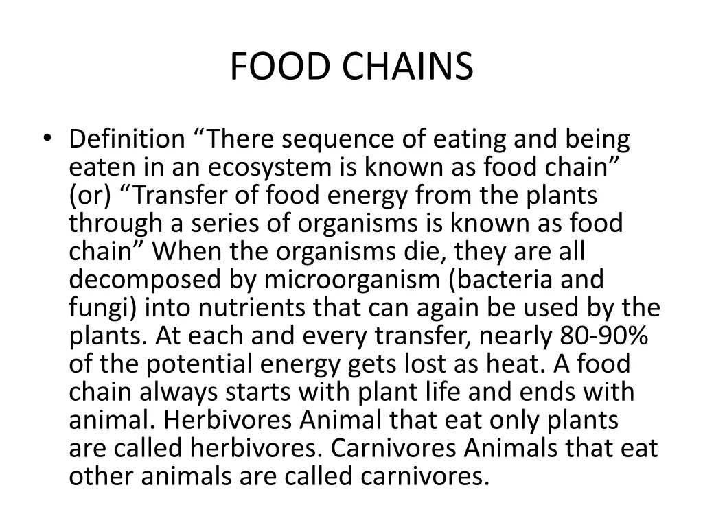 food chains