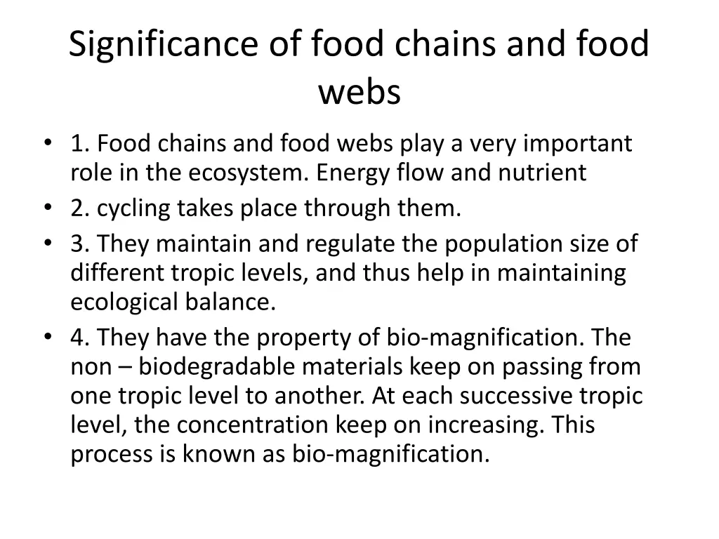 significance of food chains and food webs 1 food