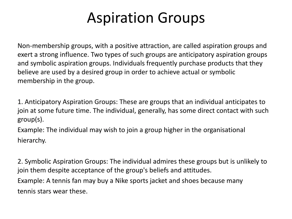 aspiration groups