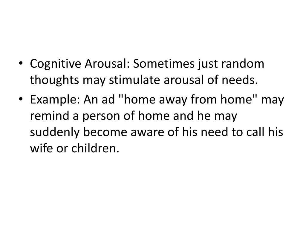 cognitive arousal sometimes just random thoughts