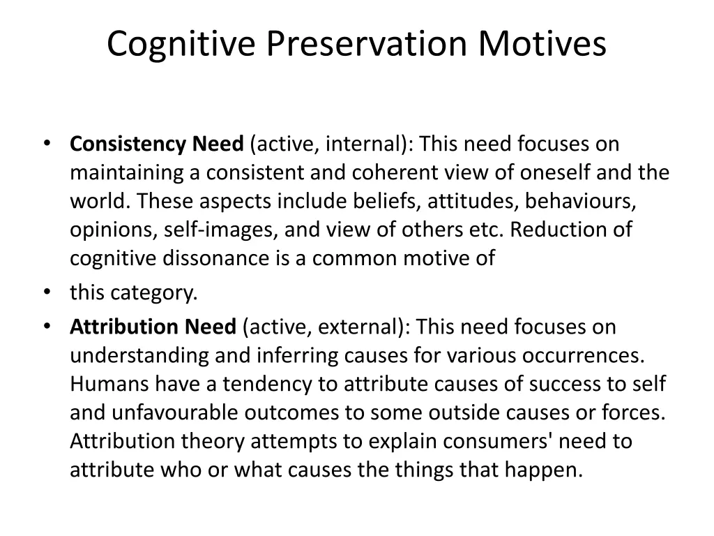 cognitive preservation motives