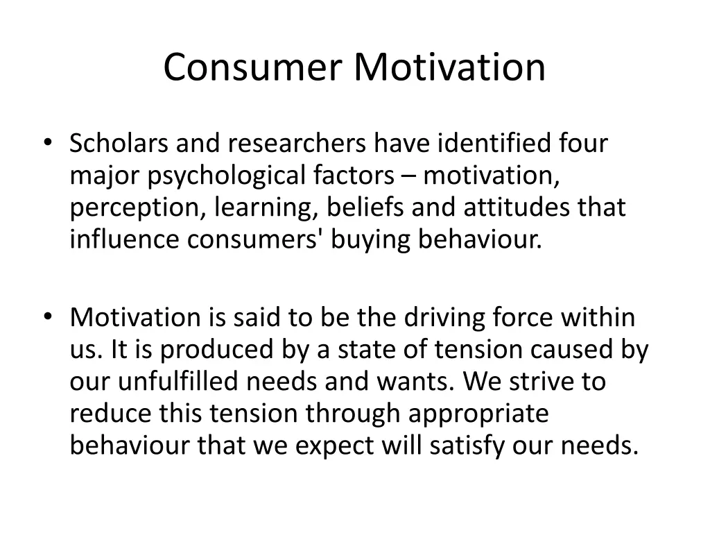 consumer motivation