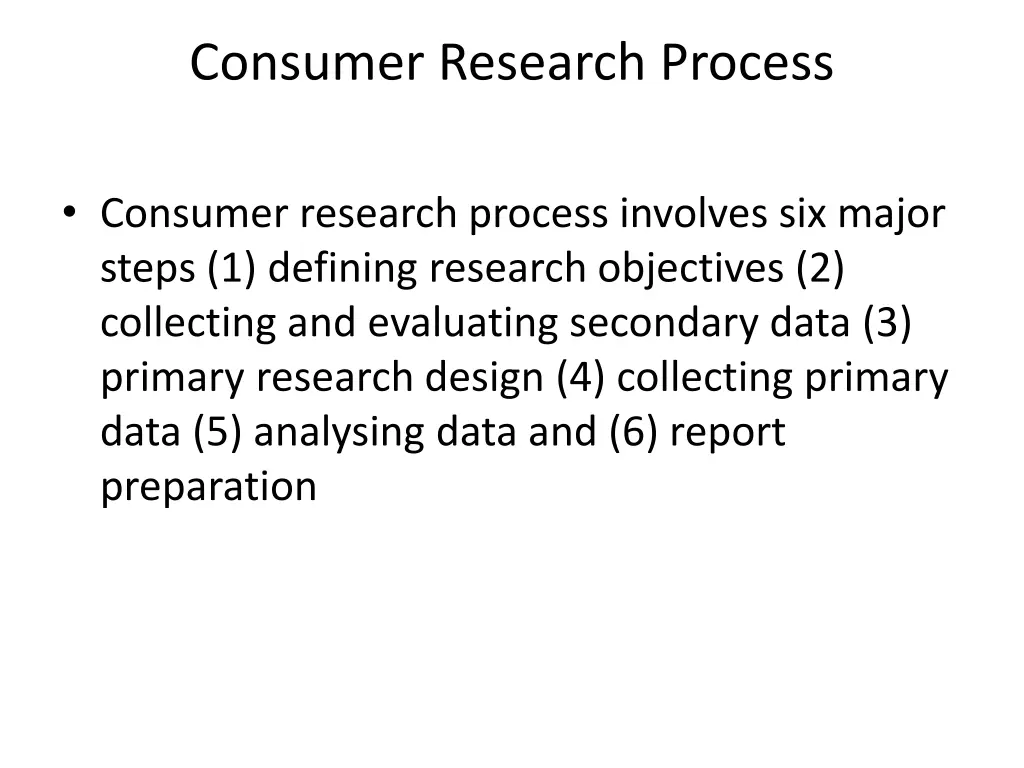 consumer research process