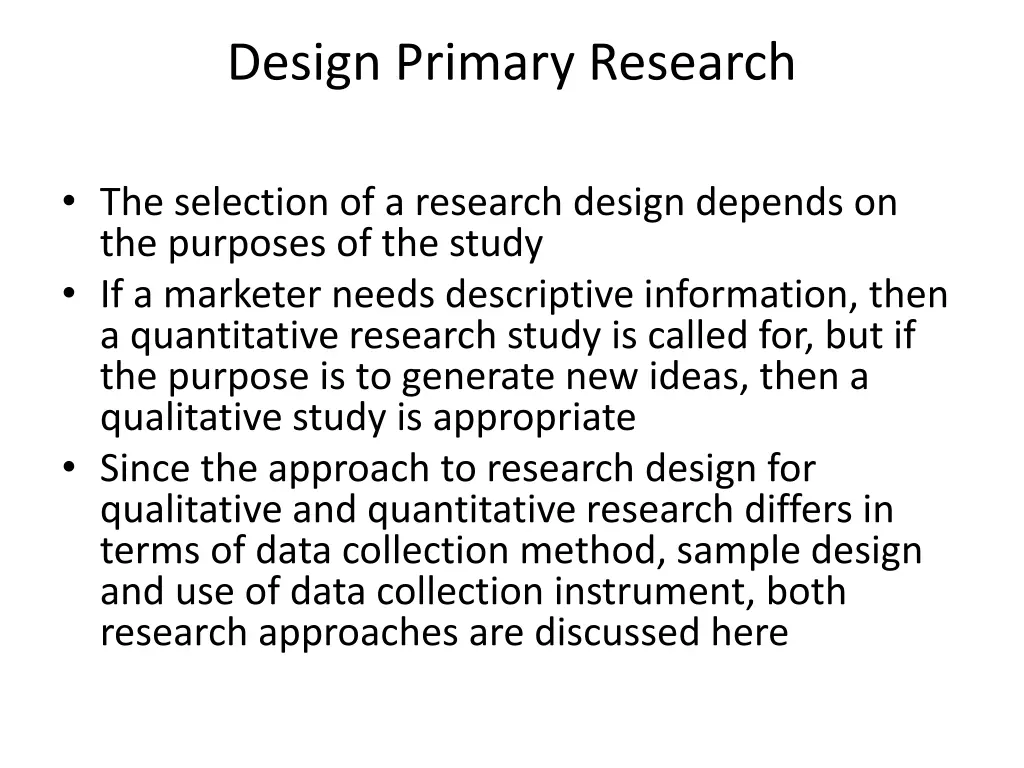 design primary research