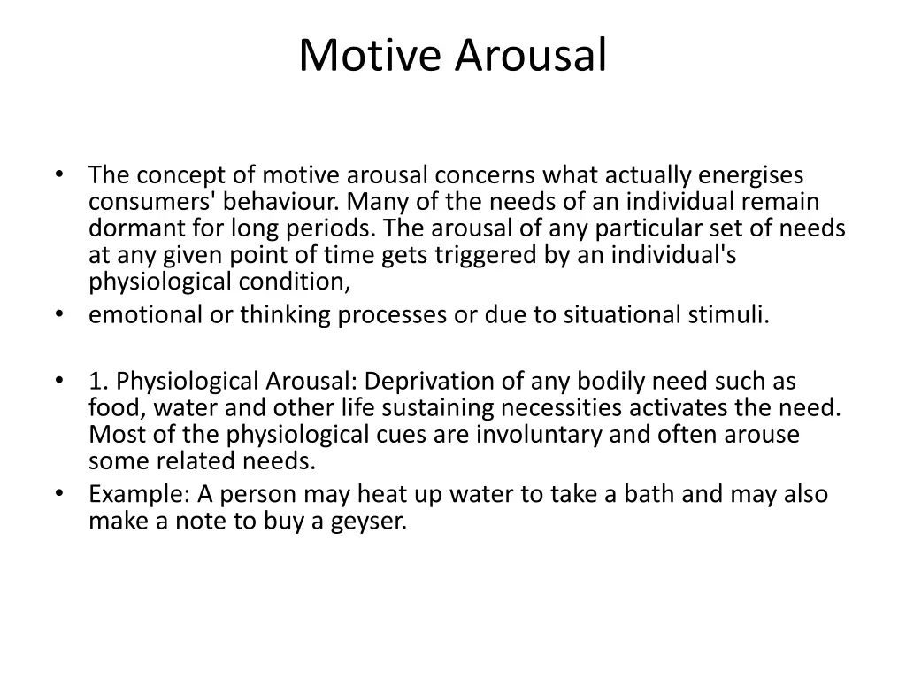 motive arousal