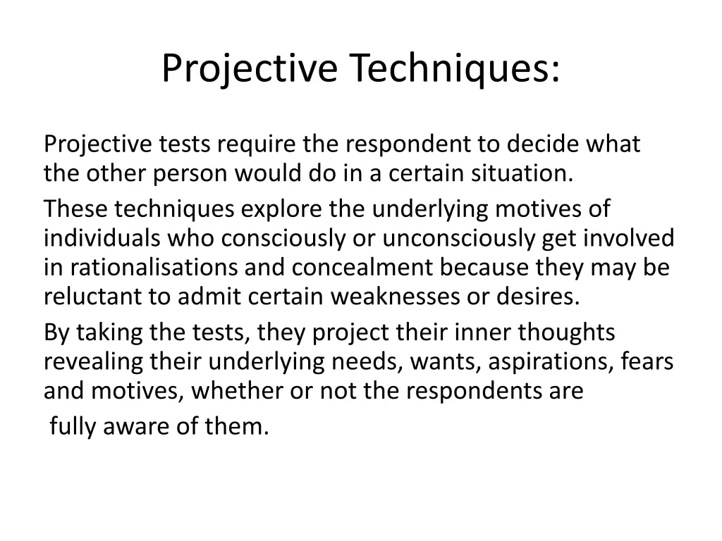 projective techniques