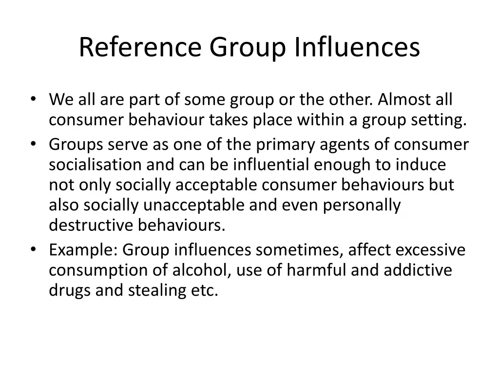 reference group influences