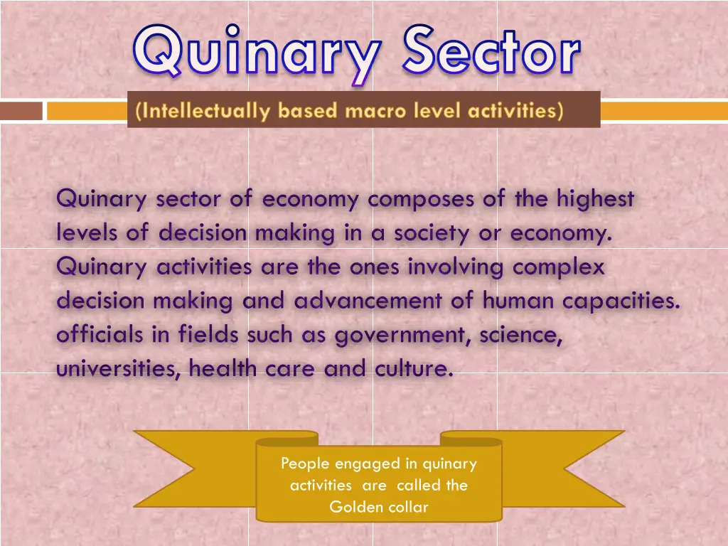 quinary sector intellectually based macro level