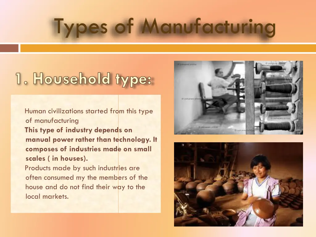 types of manufacturing