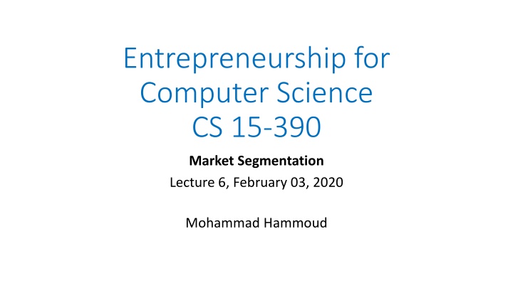 entrepreneurship for computer science cs 15 390