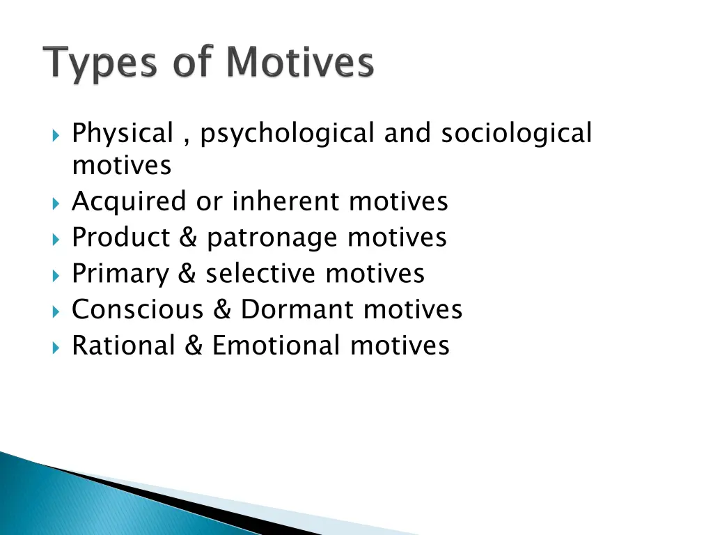 physical psychological and sociological motives