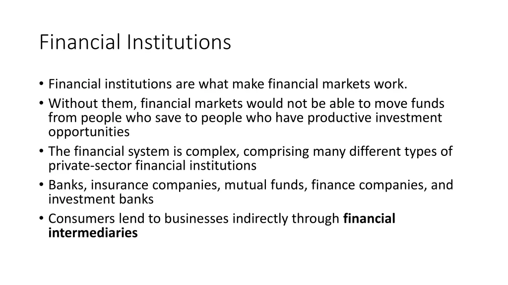 financial institutions