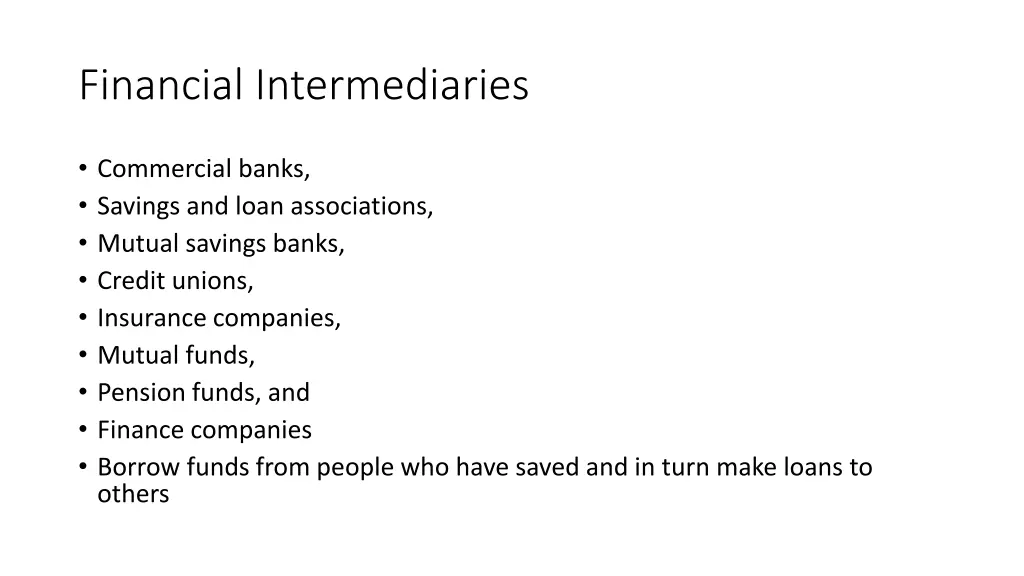 financial intermediaries