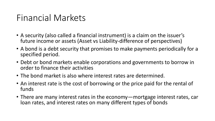 financial markets