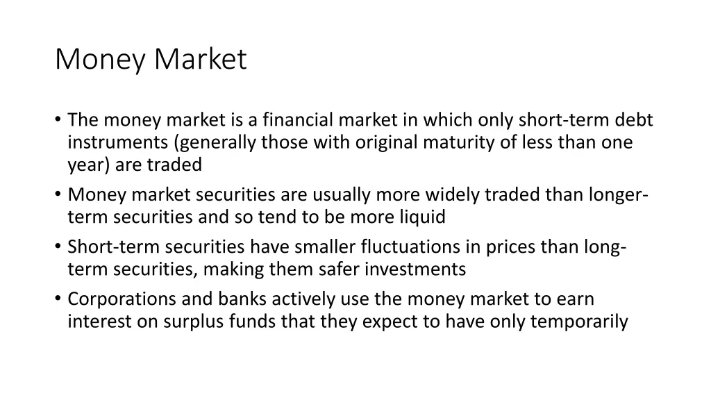 money market