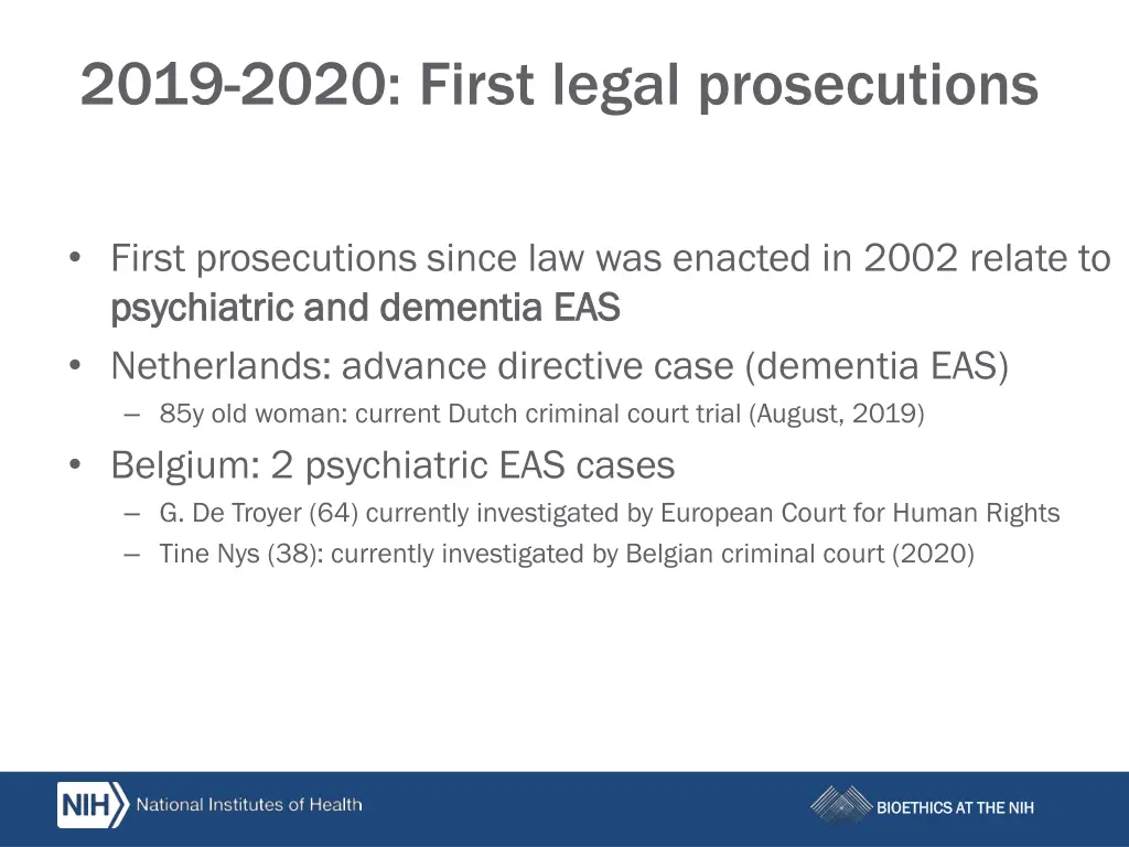 2019 2020 first legal prosecutions