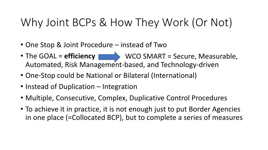 why joint bcps how they work or not