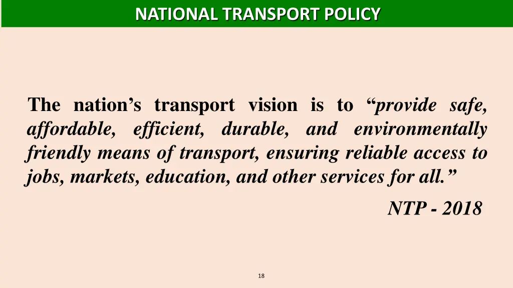 national transport policy