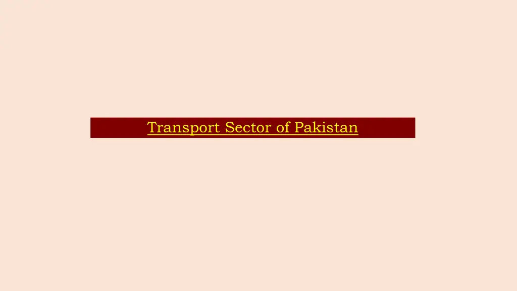 transport sector of pakistan