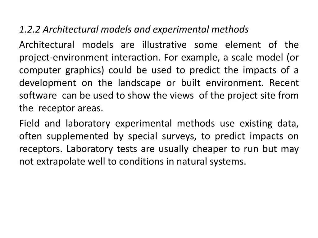 1 2 2 architectural models and experimental