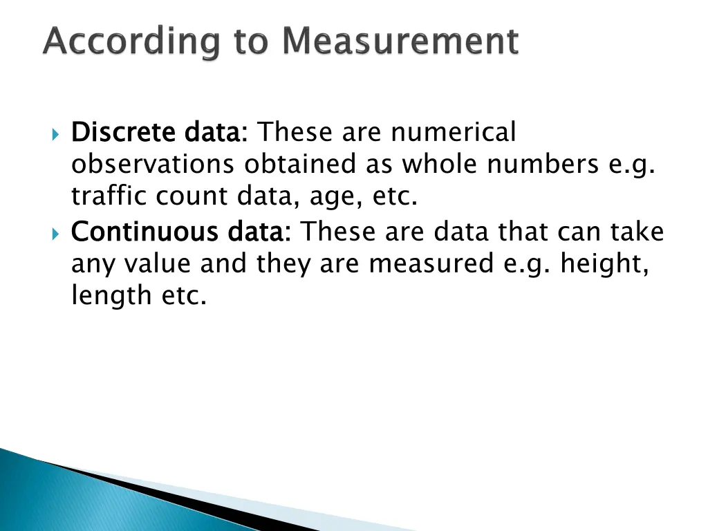 discrete data observations obtained as whole