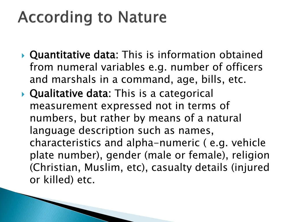 quantitative data from numeral variables