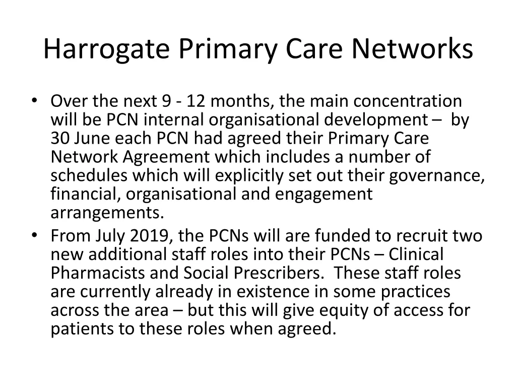 harrogate primary care networks