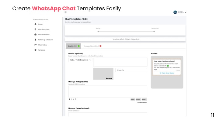 create whatsapp chat templates easily