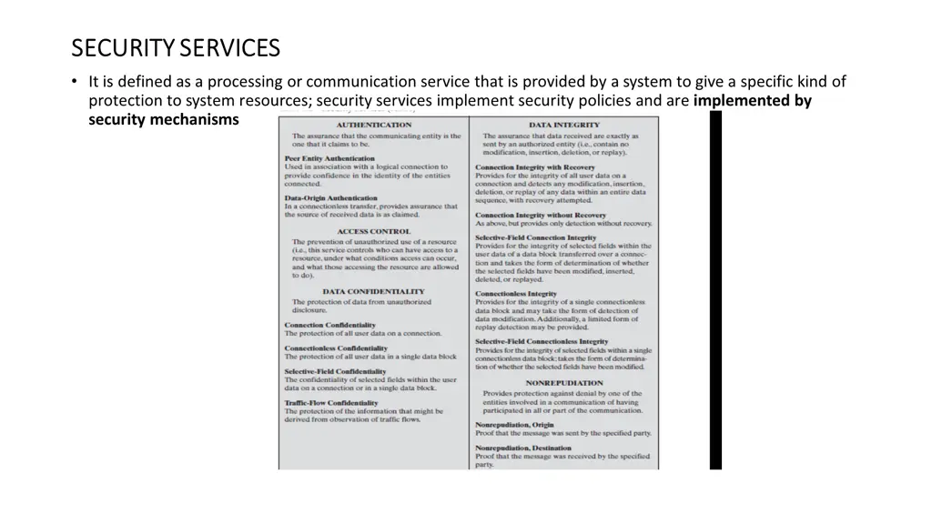 security services security services it is defined