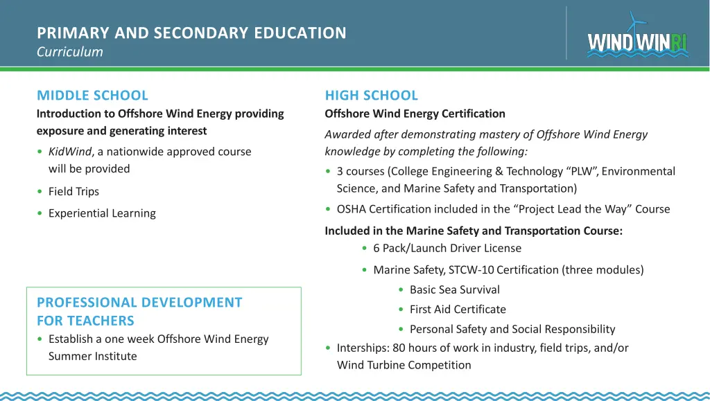 primary and secondary education curriculum