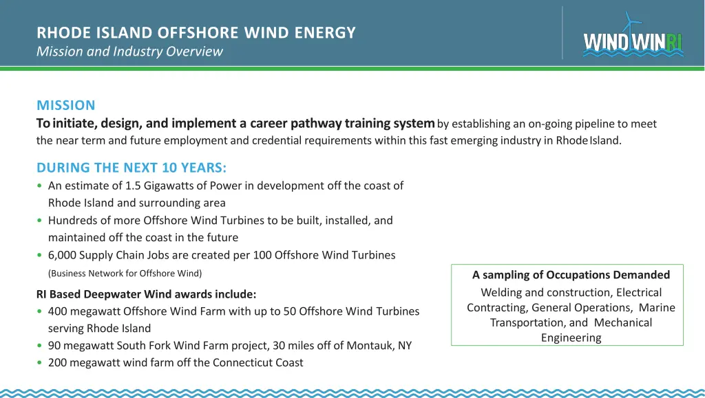 rhode island offshore wind energy mission