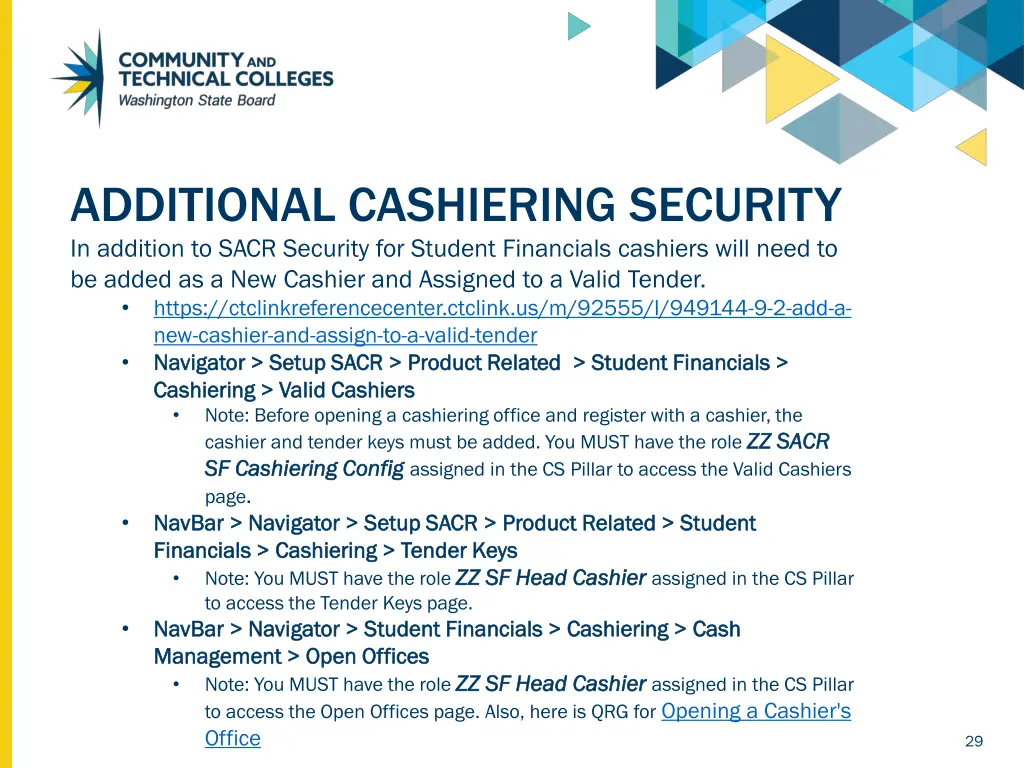 additional cashiering security in addition