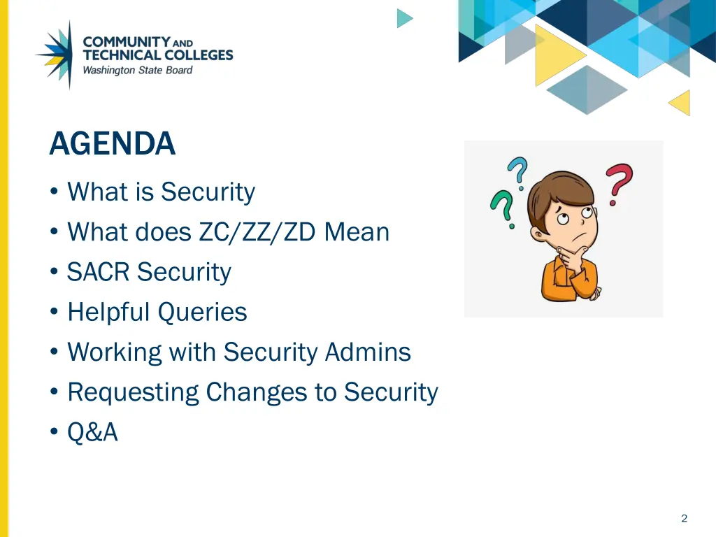 agenda what is security what does zc zz zd mean