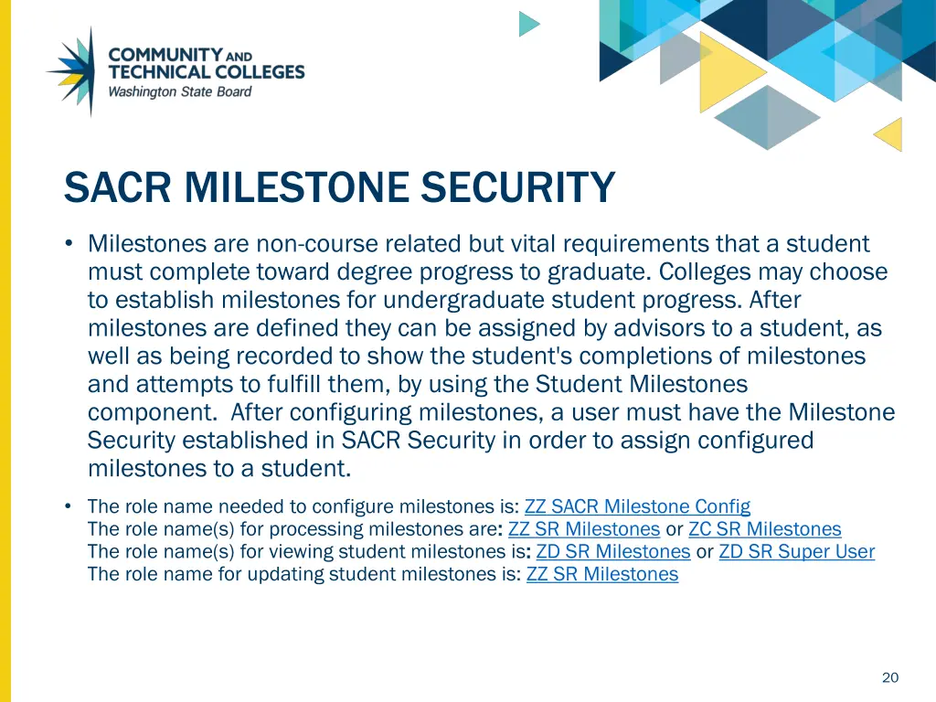 sacr milestone security