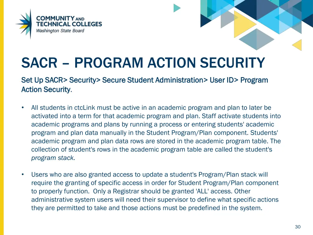 sacr program action security