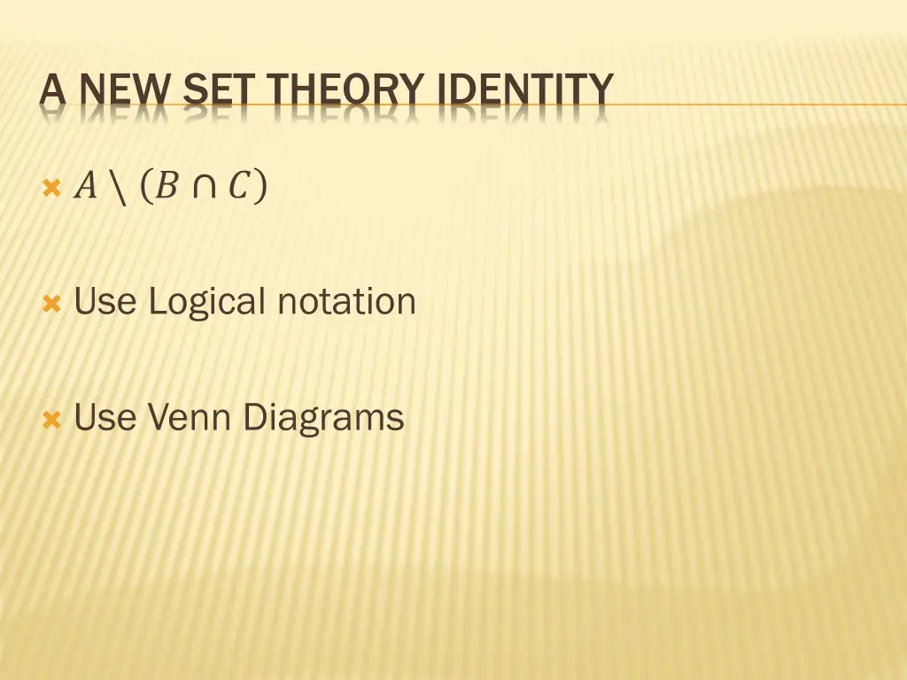 a new set theory identity