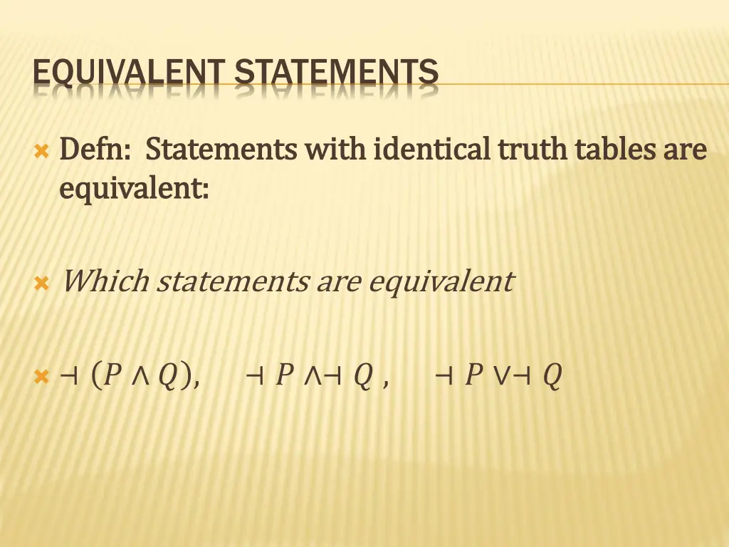 equivalent statements