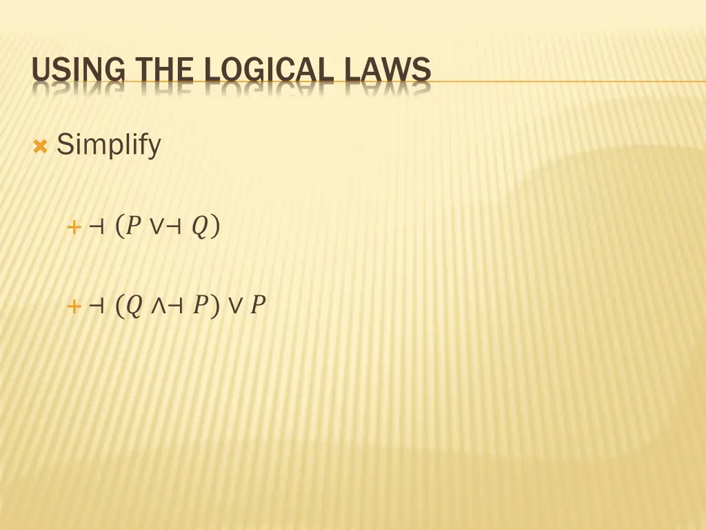 using the logical laws