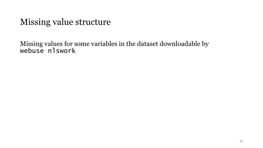 missing value structure