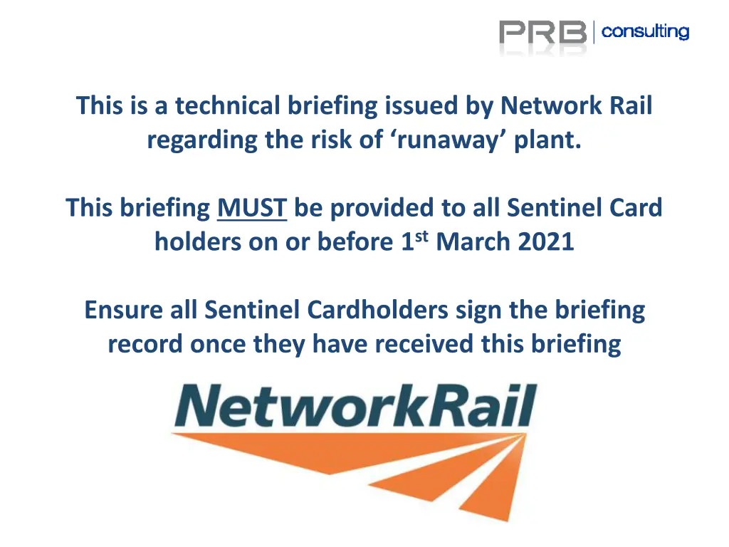 this is a technical briefing issued by network