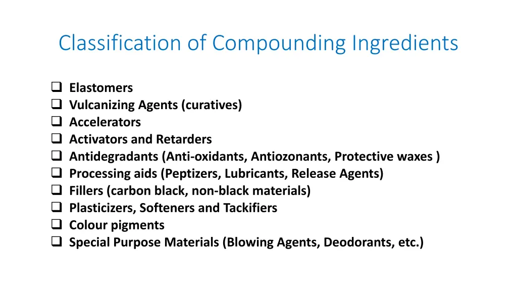 classification of compounding ingredients