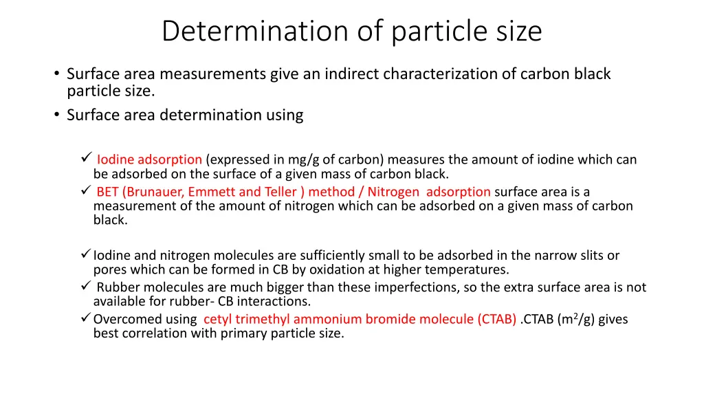 determination of particle size