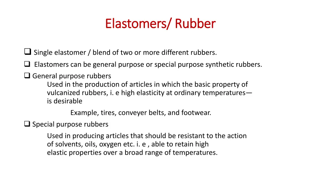 elastomers rubber elastomers rubber