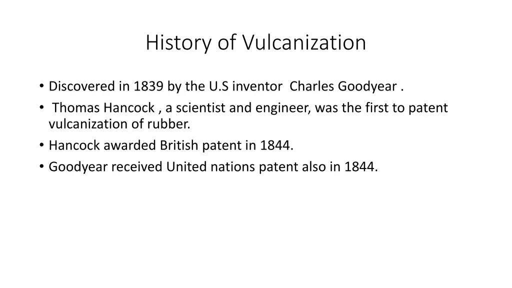 history of vulcanization