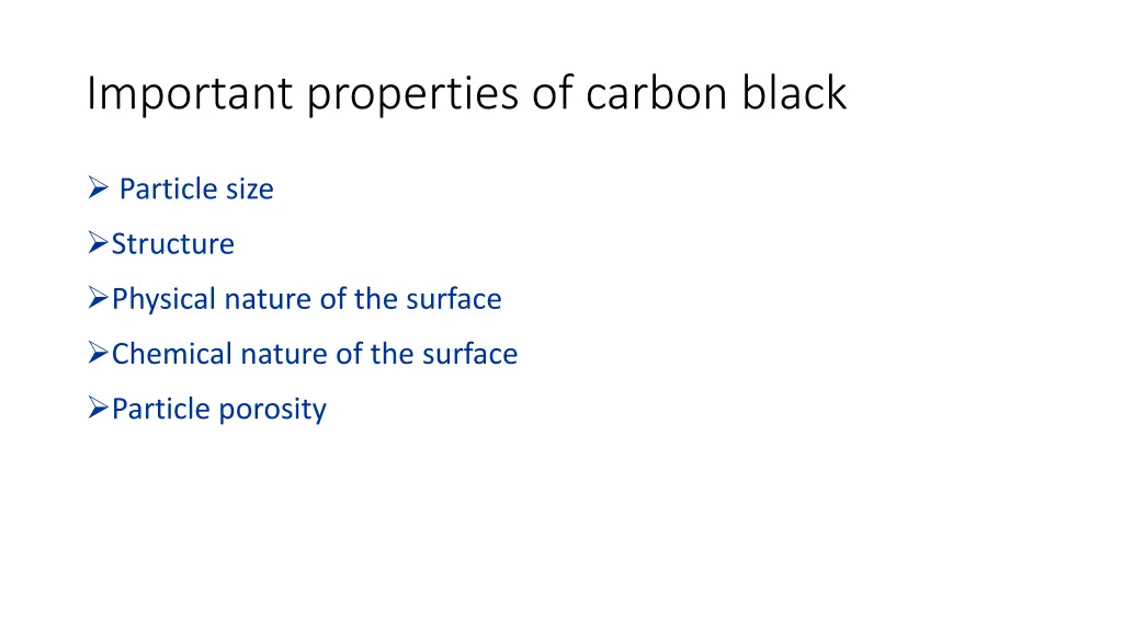 important properties of carbon black